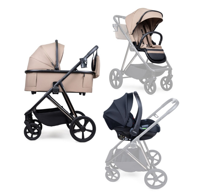 Універсальна коляска 3в1 Ninos Amor Soft Beige з автокріслом 0+