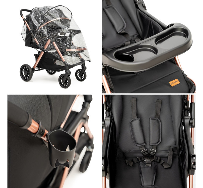 Прогулянкова коляска з перекидною ручкою Ninos Maxi 2, Dark Grey Gold