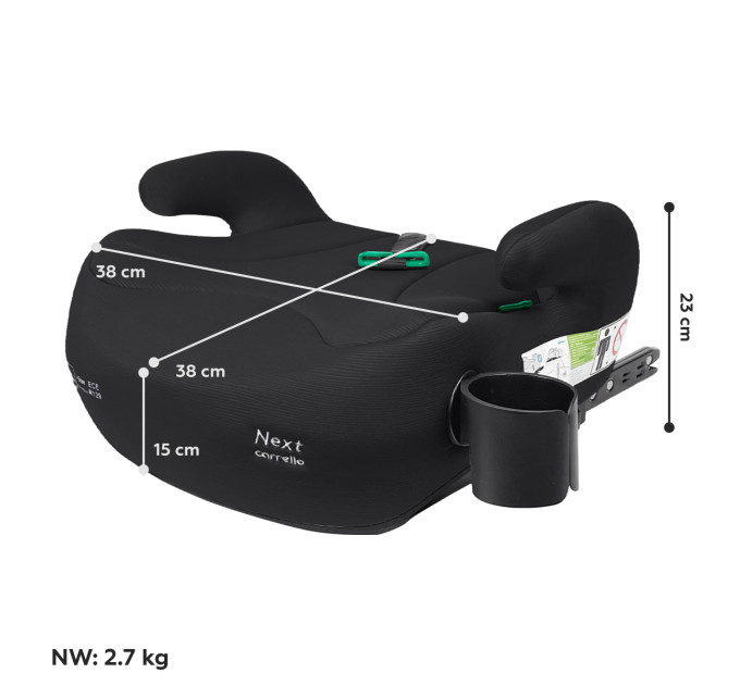 Автокрісло-бустер CARRELLO Next CRL-16011 Midnight Black i-Size ISOFIX 125-150см+напр.рем, підскл /2
