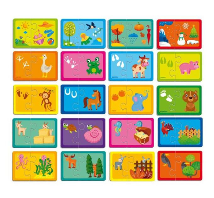 Пазли Vladi Toys "Знайди пару. Пори року. Чиї сліди? Хто заховався" VT5003-04