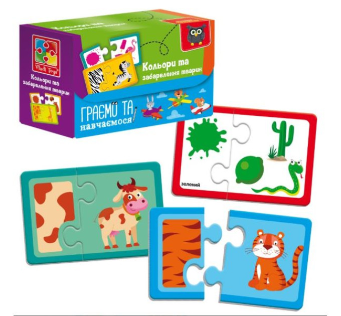 Пазли Vladi Toys "Знайди пару. Кольори та забарвлення тварин" VT5003-02