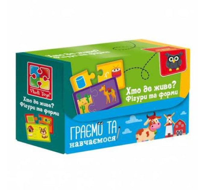 Пазли Vladi Toys "Знайди пару. Кольори та забарвлення тварин" VT5003-02