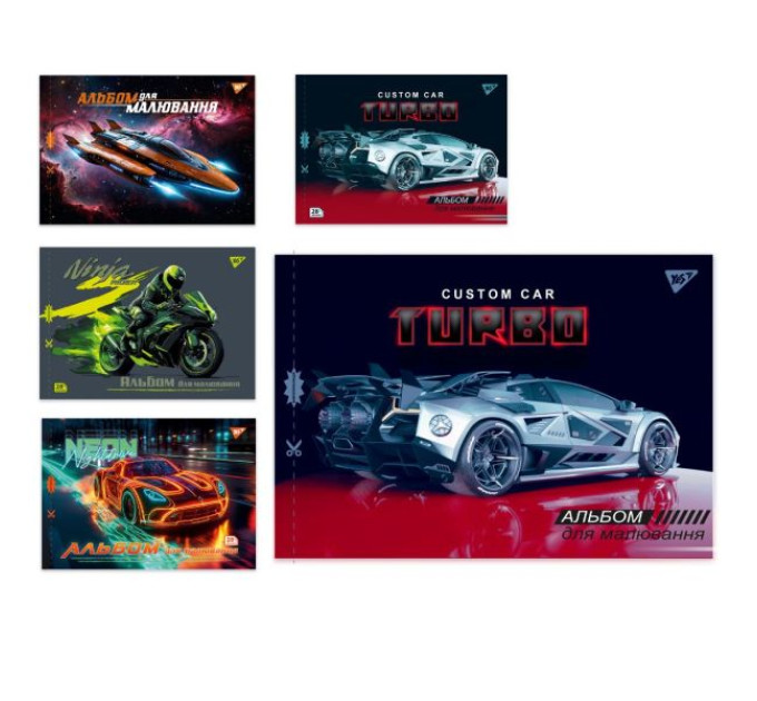 Зошит для малювання YES А4 28арк/100 скоба, з перфорацією (Cars)