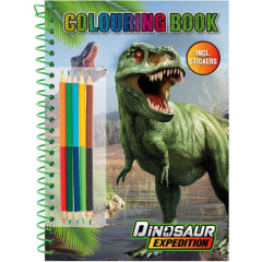 Dinosaur Expedition Розмальовка з наліпками та олівцями