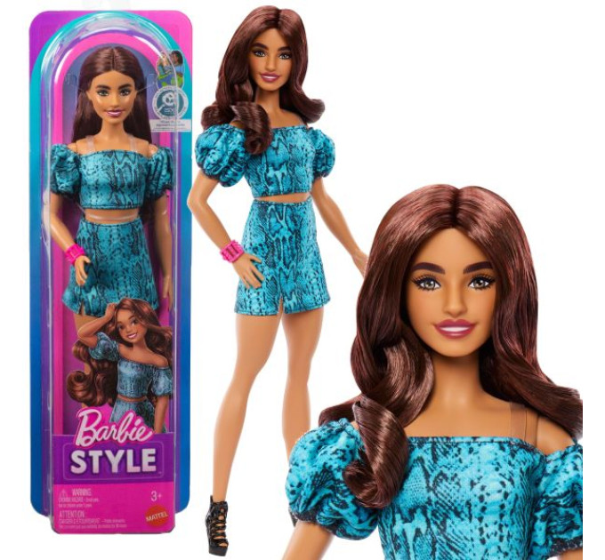 Лялька Barbie “Модниця” у бірюзовому вбранні з анімалістичним принтом