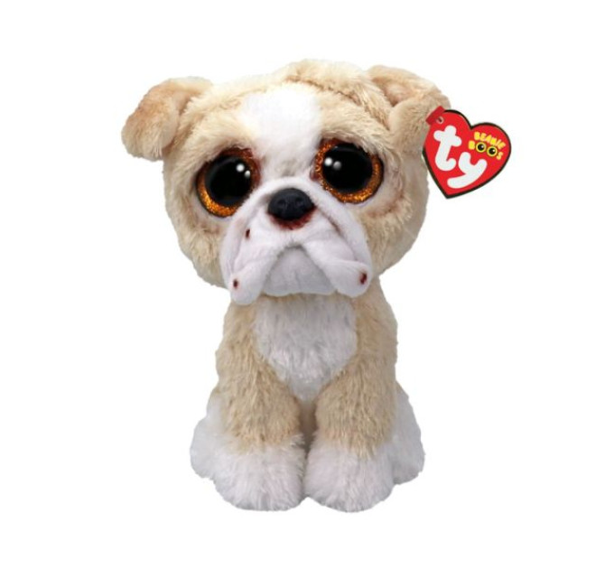 Дитяча іграшка м’яконабивна TY Beanie Boos англійський бульдог "POOCH" 15 см, арт. 37371