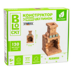 Будівельний набір для творчості STRATEG з міні-цеглинок BLOCKY Камін
