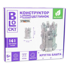 Будівельний набір для творчості STRATEG з міні-цеглинок BLOCKY Кругла башта