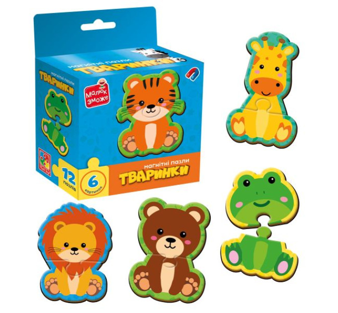 Гра розвиваюча Vladi Toys пазли магнітні "Тваринки" VT1733-04