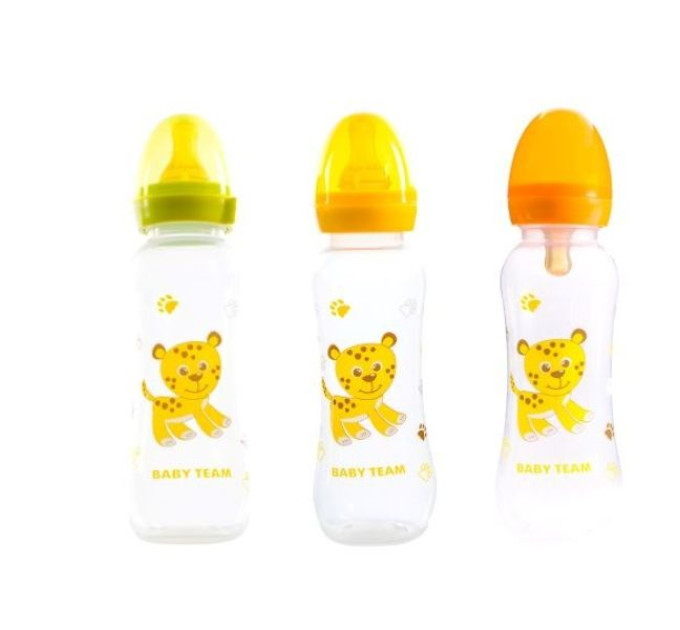 Пляшечка для годування Baby Team з латексною соскою, 250 мл